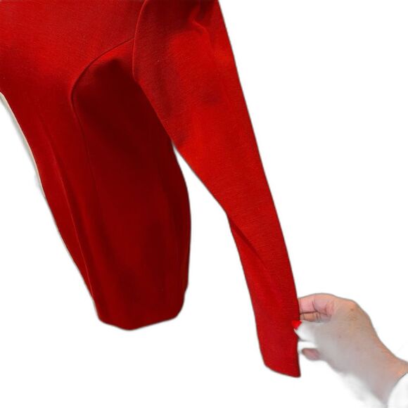 VTG Outlander Red Wool/blend Sheath Dress Deep Plunge Back Long Sleeves L NWT - Picture 7 of 10